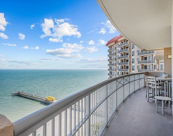 Margate Condo balcony with pier and ocean views